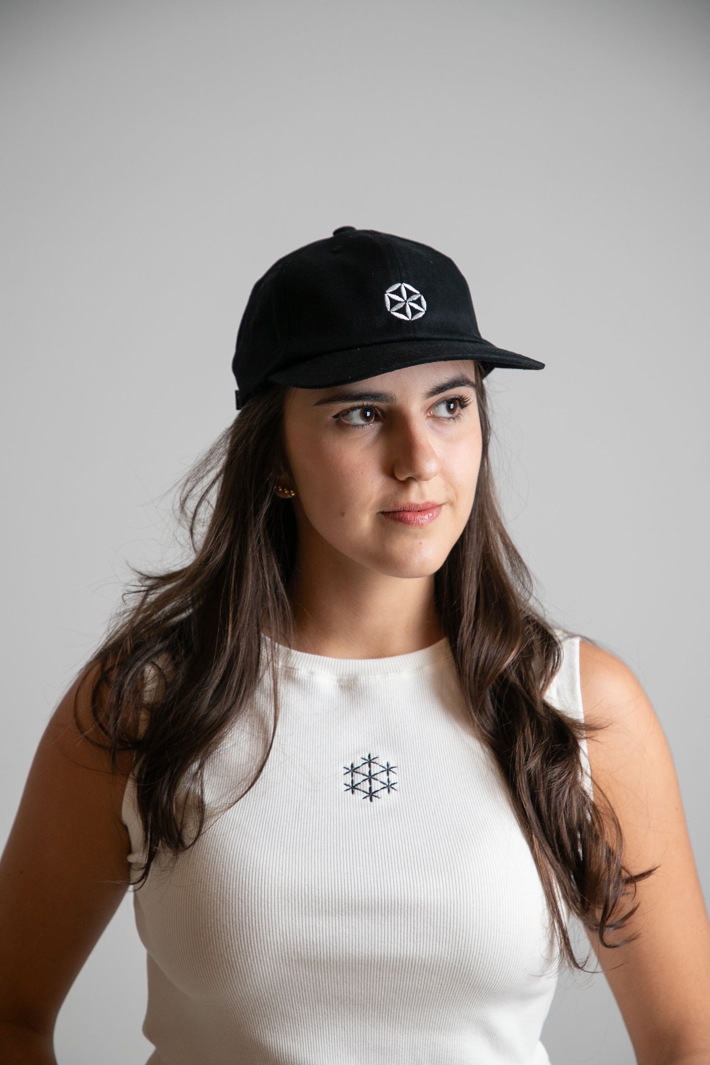 Boné 6-panel "Geometria Sagrada" (preto)