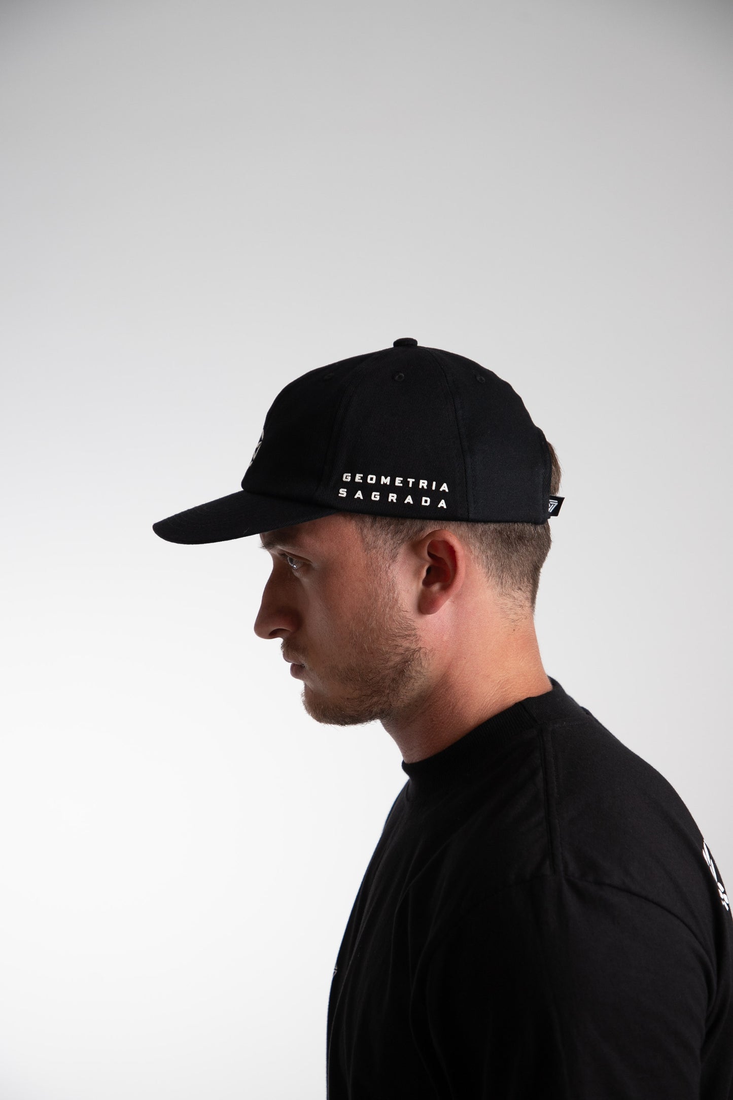 Boné 6-panel "Geometria Sagrada" (preto)